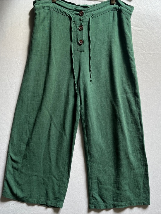 Pink Martini Pants - Pink Martini Linen Blend Cropped Wide Leg Pants XS